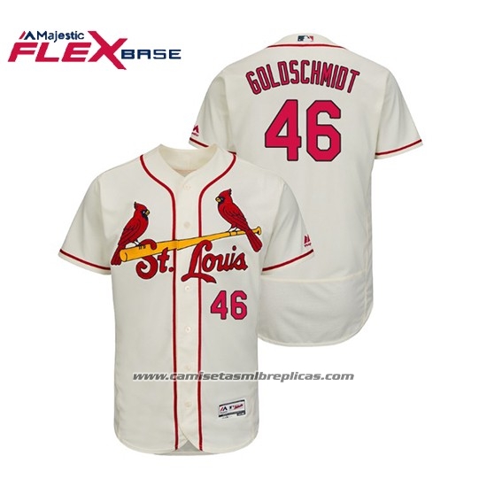 Camiseta Beisbol Hombre St. Louis Cardinals Paul Goldschmidt Flex Base Autentico Collezione Alterno Crema